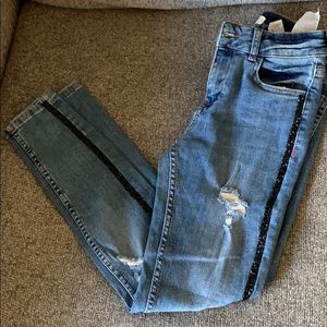 Zara ripped jeans with details on the sides